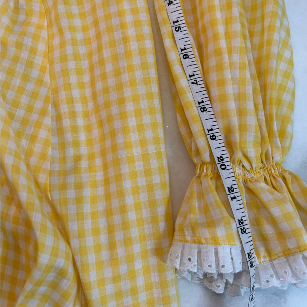 Handmade Prairie cottage-core Gingham Dress - Picture 12 of 16